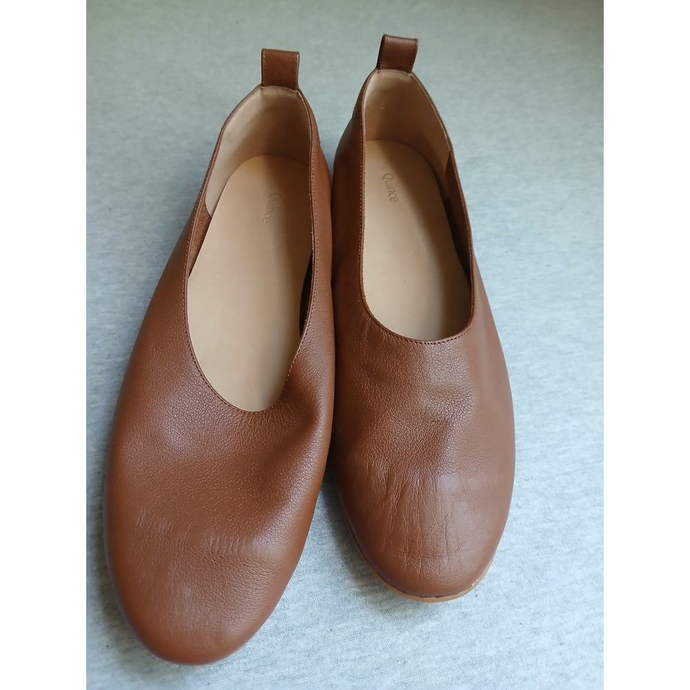 Quince Shoes 10.5 Italian Leather Glove Flat Ballet Preppy Slip Comfort Minimali